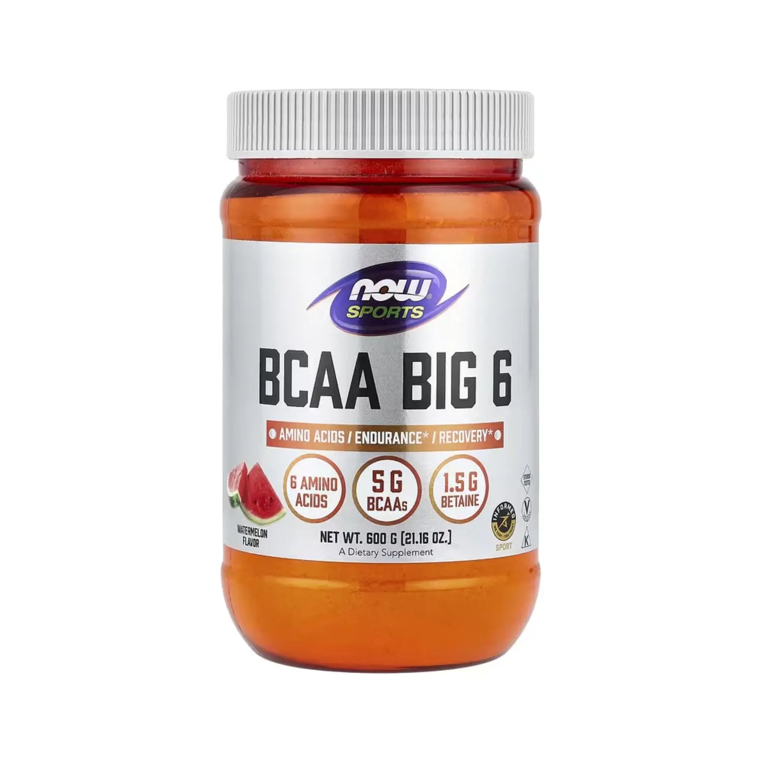 NOW FOODS BCAA BIG 6 POWDER - WATERMELON FLAVOR 600 G