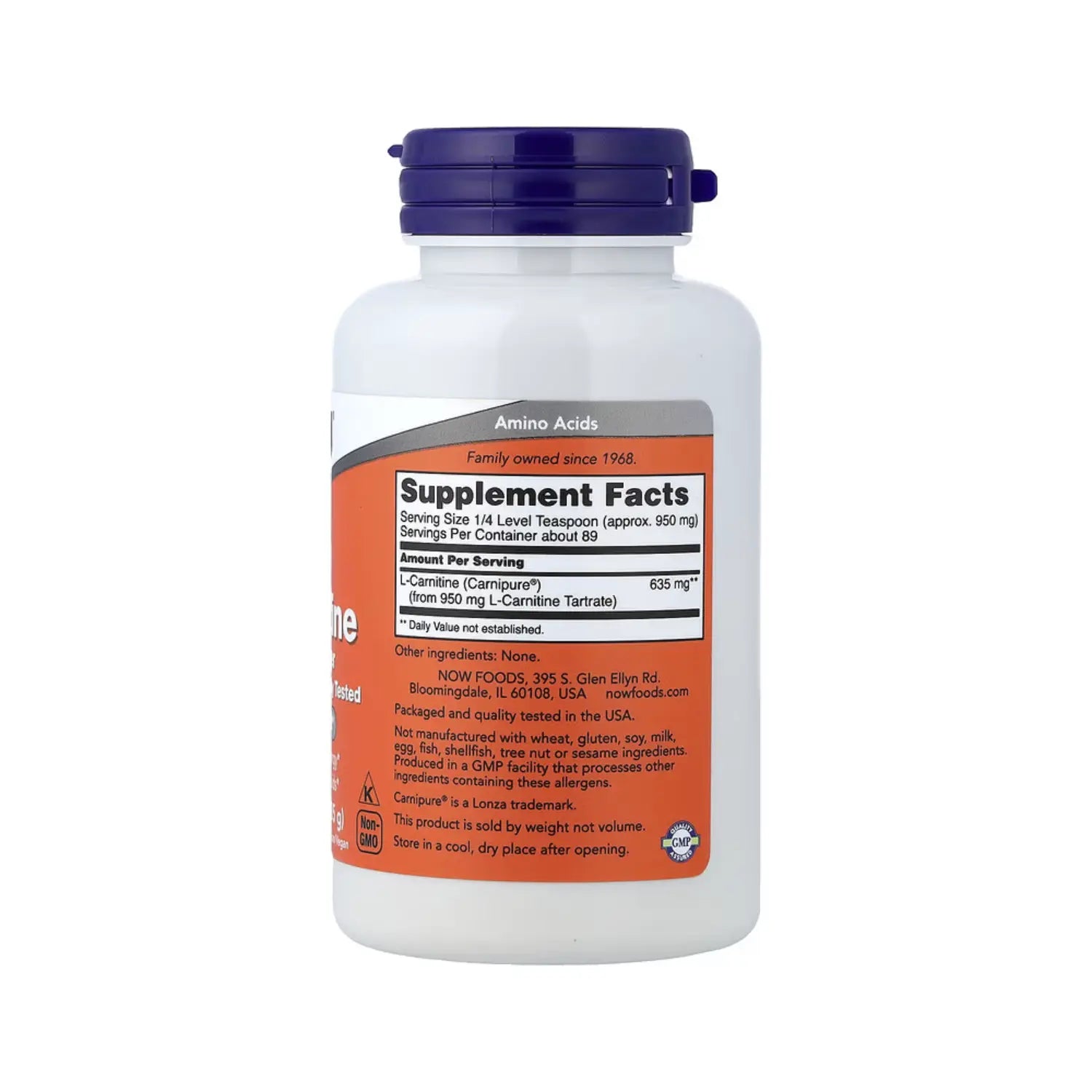 NOW Foods, Puro polvo L-carnitina, 3 oz (85 g) sfn