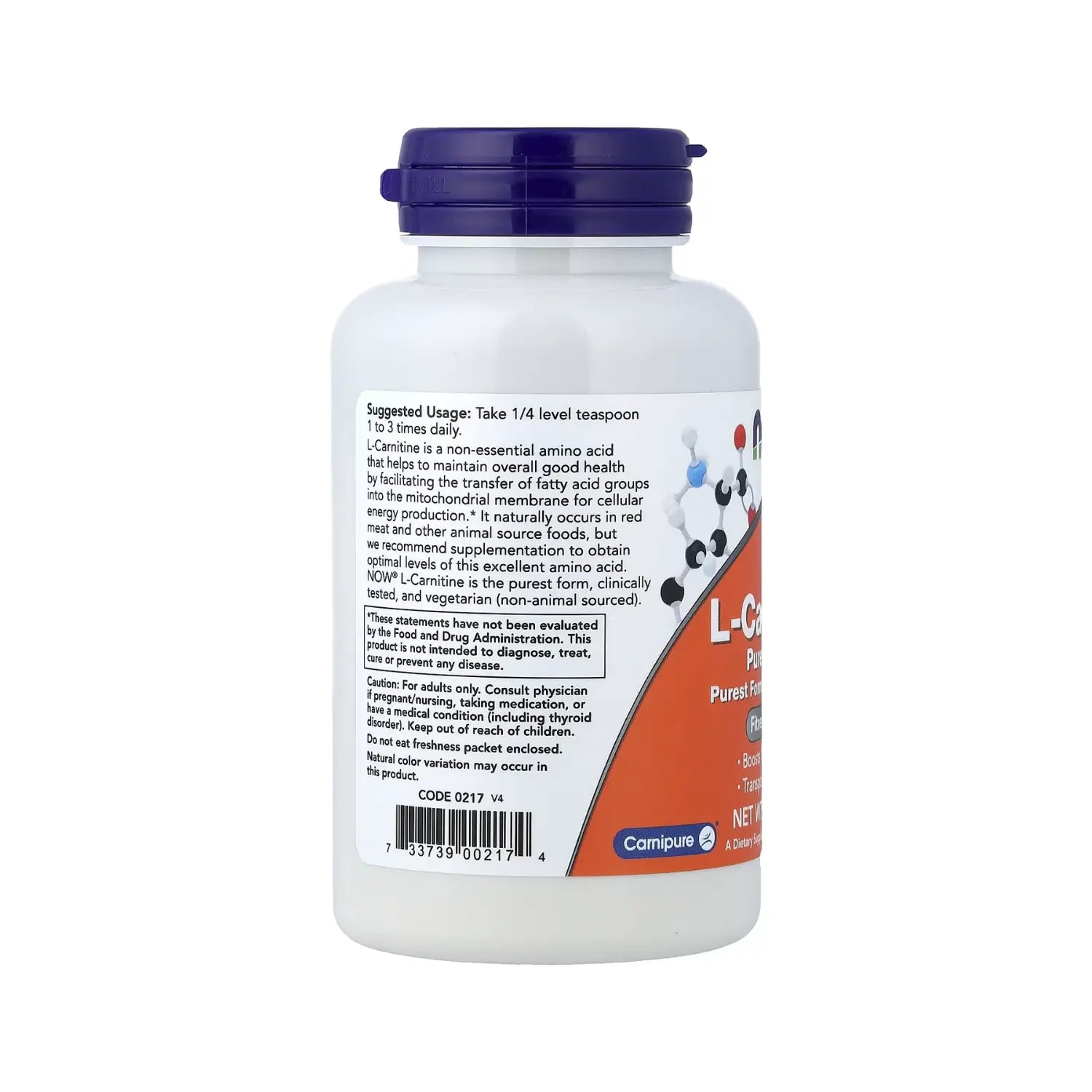 NOW Foods, Puro polvo L-carnitina, 3 oz (85 g) sfn