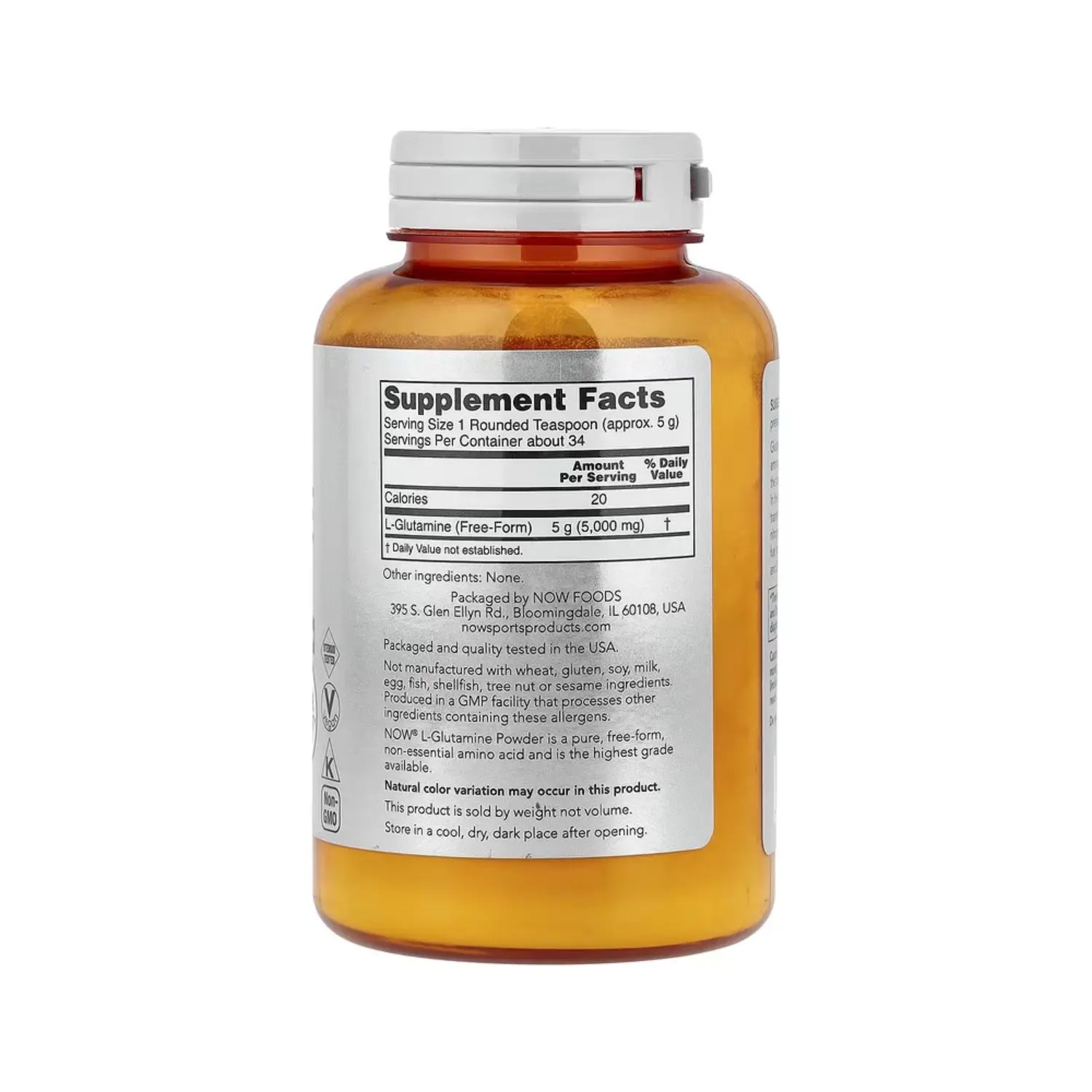NOW Foods, Deportes, L-glutamina en polvo, 170 g (6 oz) SFN
