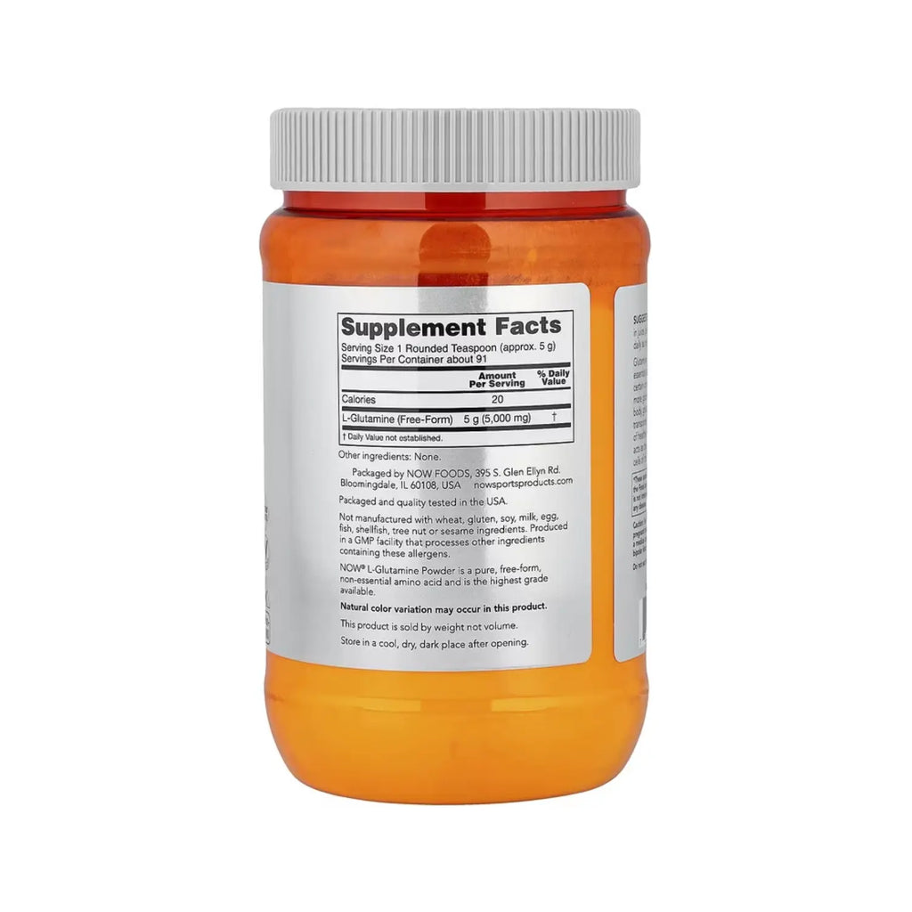 NOW Foods, Sports, L-glutamina en polvo, 454 g (1 lb) sfn