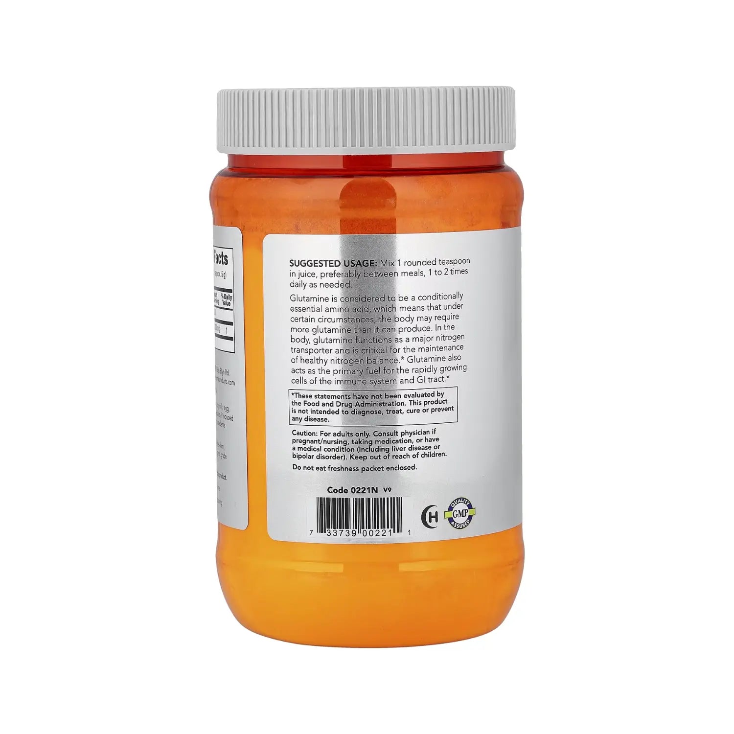 NOW Foods, Sports, L-glutamina en polvo, 454 g (1 lb) sfn