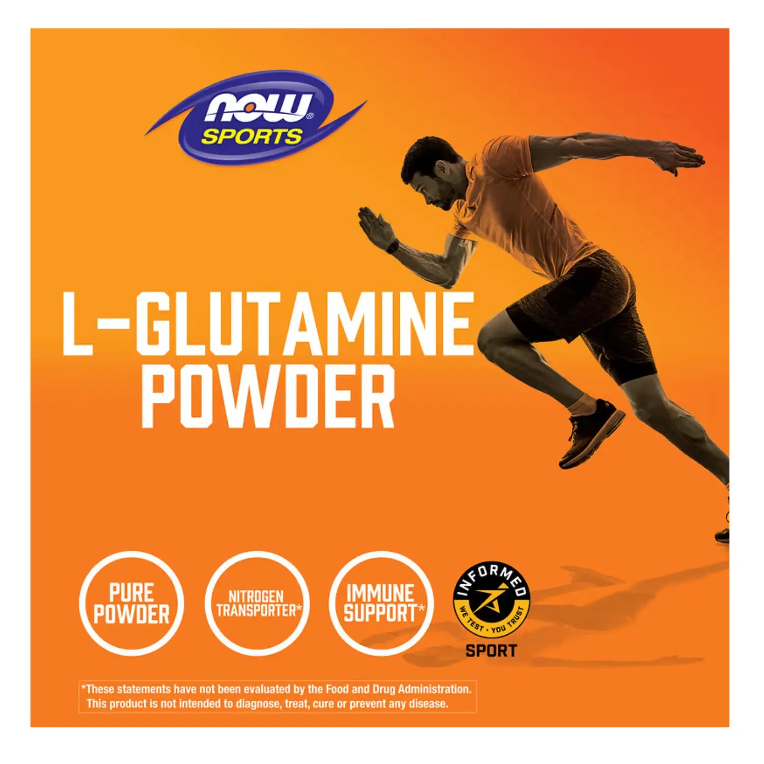 NOW Foods, Sports, L-glutamina en polvo, 454 g (1 lb) sfn