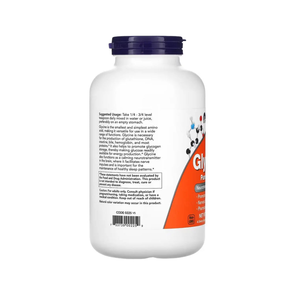 NOW Foods, 100% Polvo Puro de Glicina, 1 lb (454 g) sfn