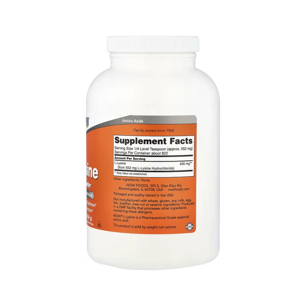 NOW FOODS L-LISINA 100% PURA 454G SFN