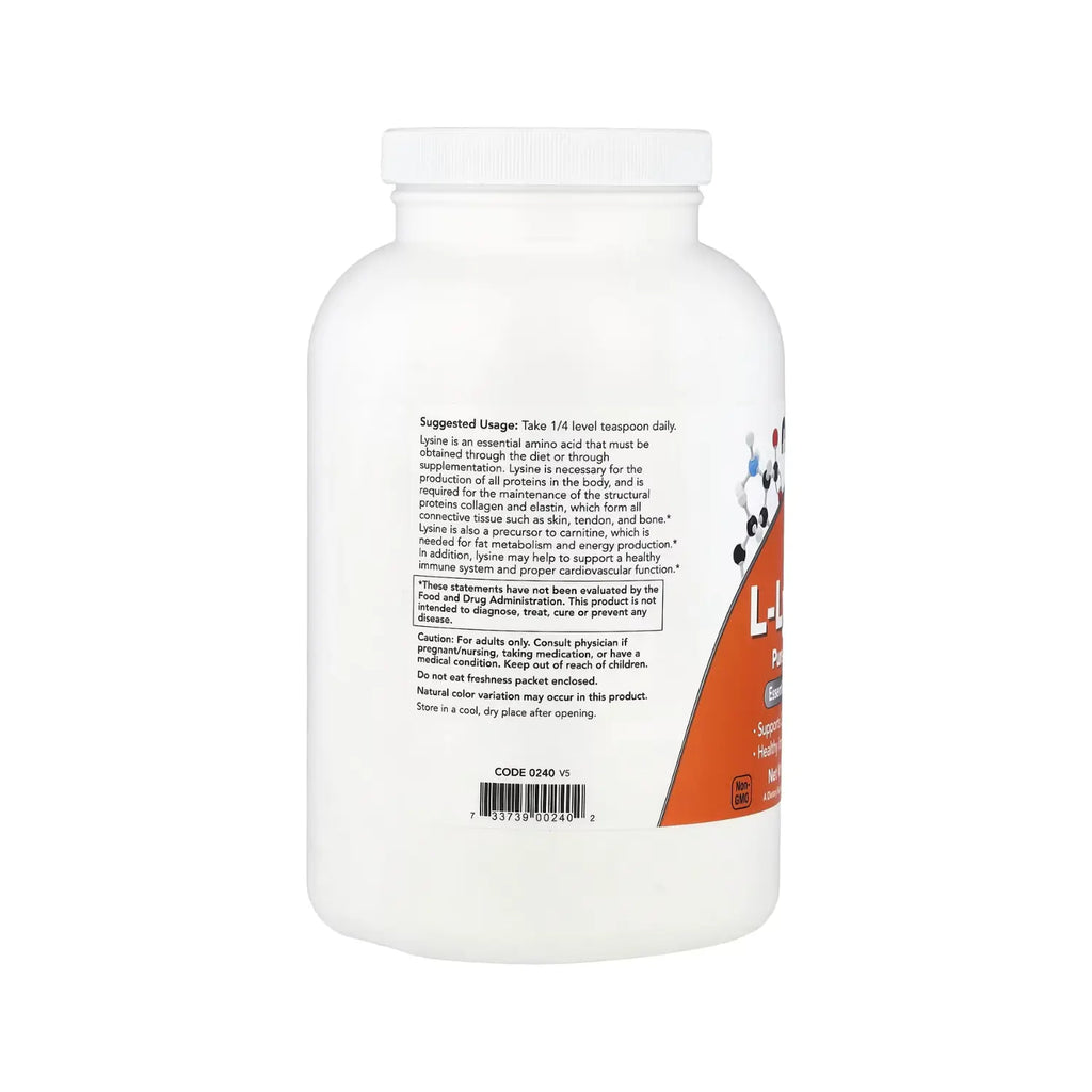 NOW FOODS L-LISINA 100% PURA 454G SFN