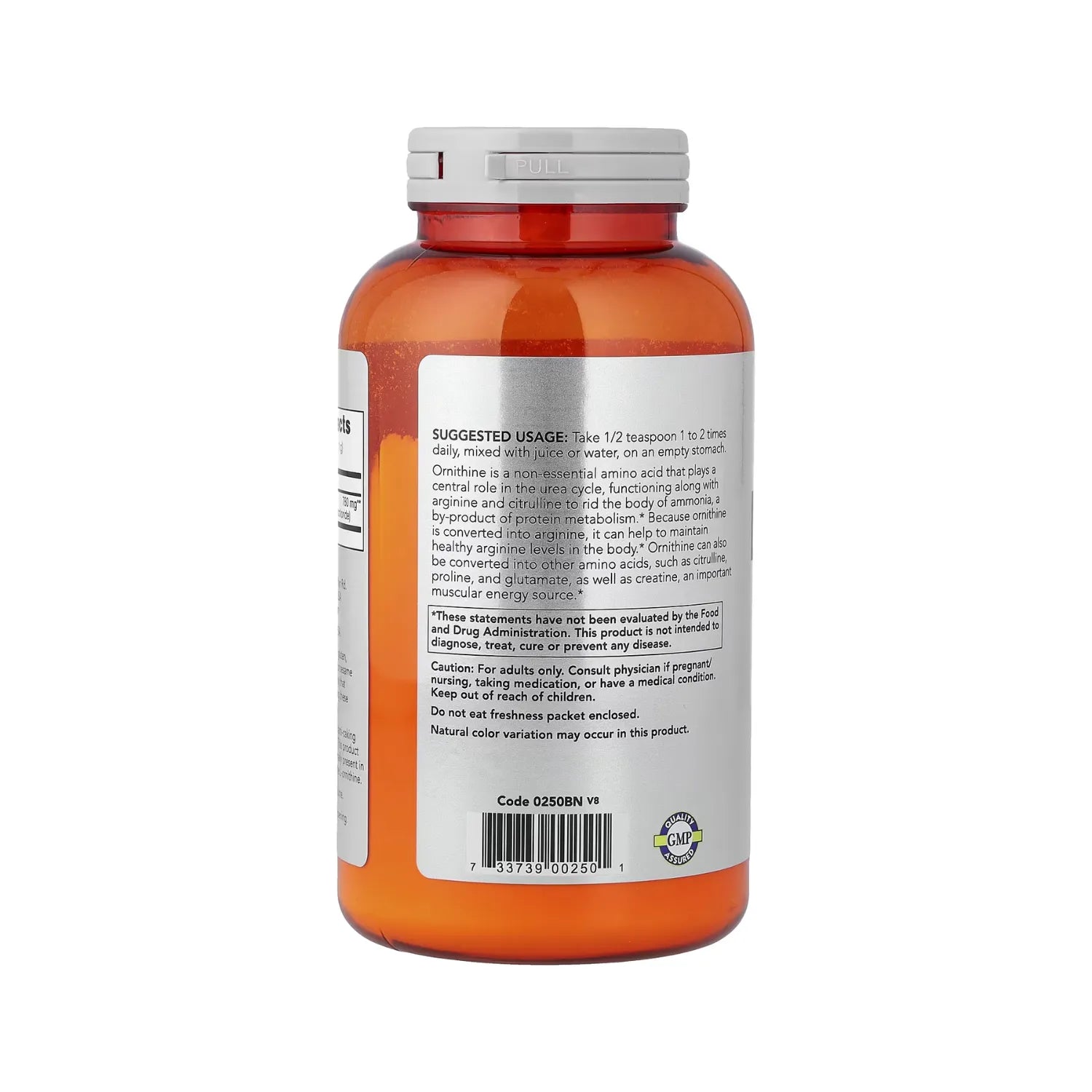 NOW FOODS L-ORNITHINE POWDER CON AMINO ACIDOS 8OZ, 227G SFN