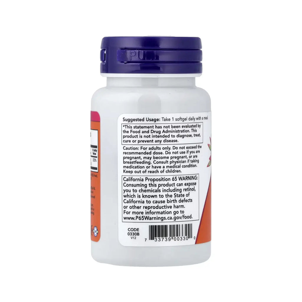 NOW FOODS VITAMINA A 10000 100SFGELS SALUD OCULAR UI SFN