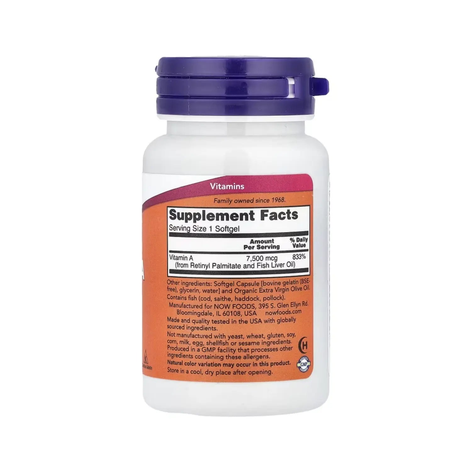 NOW FOODS VITAMINA A 25000 100SFGELS SALUD OCULAR UI SFN
