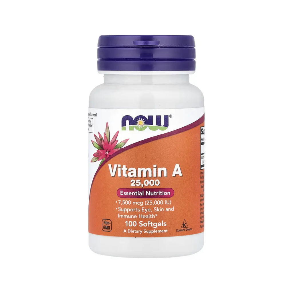NOW FOODS VITAMINA A 25000 100SFGELS SALUD OCULAR UI SFN