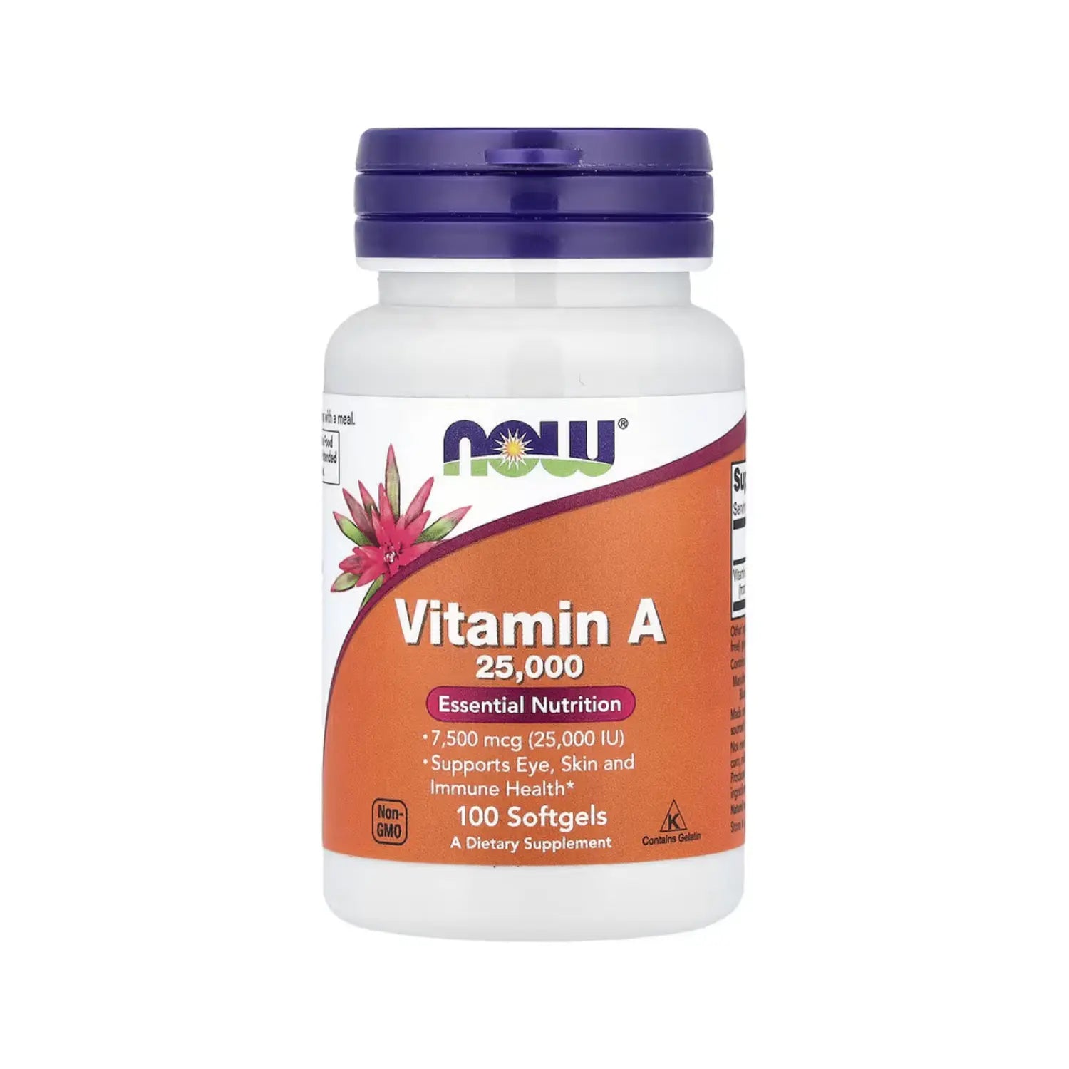 NOW FOODS VITAMINA A 25000 100SFGELS SALUD OCULAR UI SFN