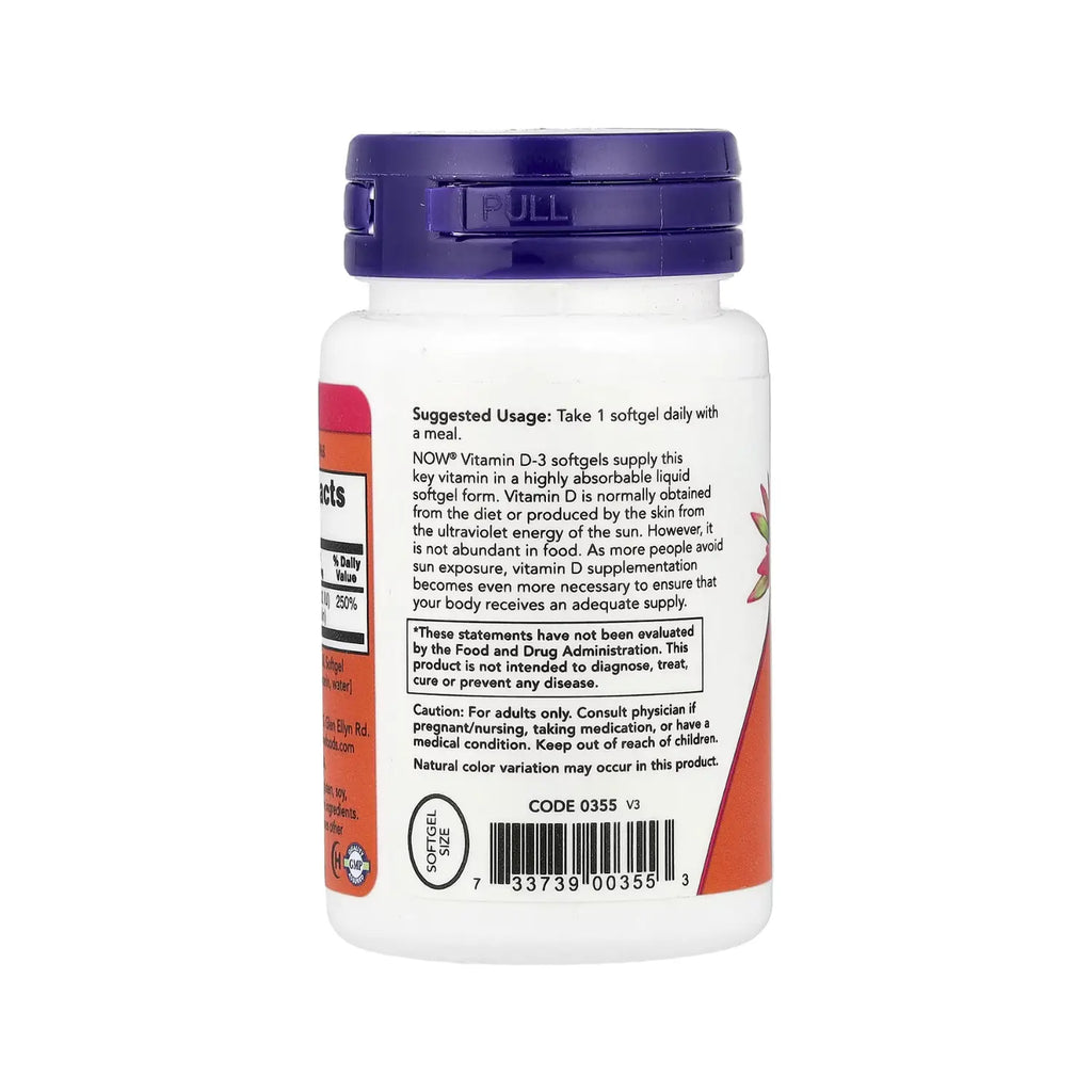 NOW FOODS VITAMINA D-3 2000 IU 30 SGELS SFN