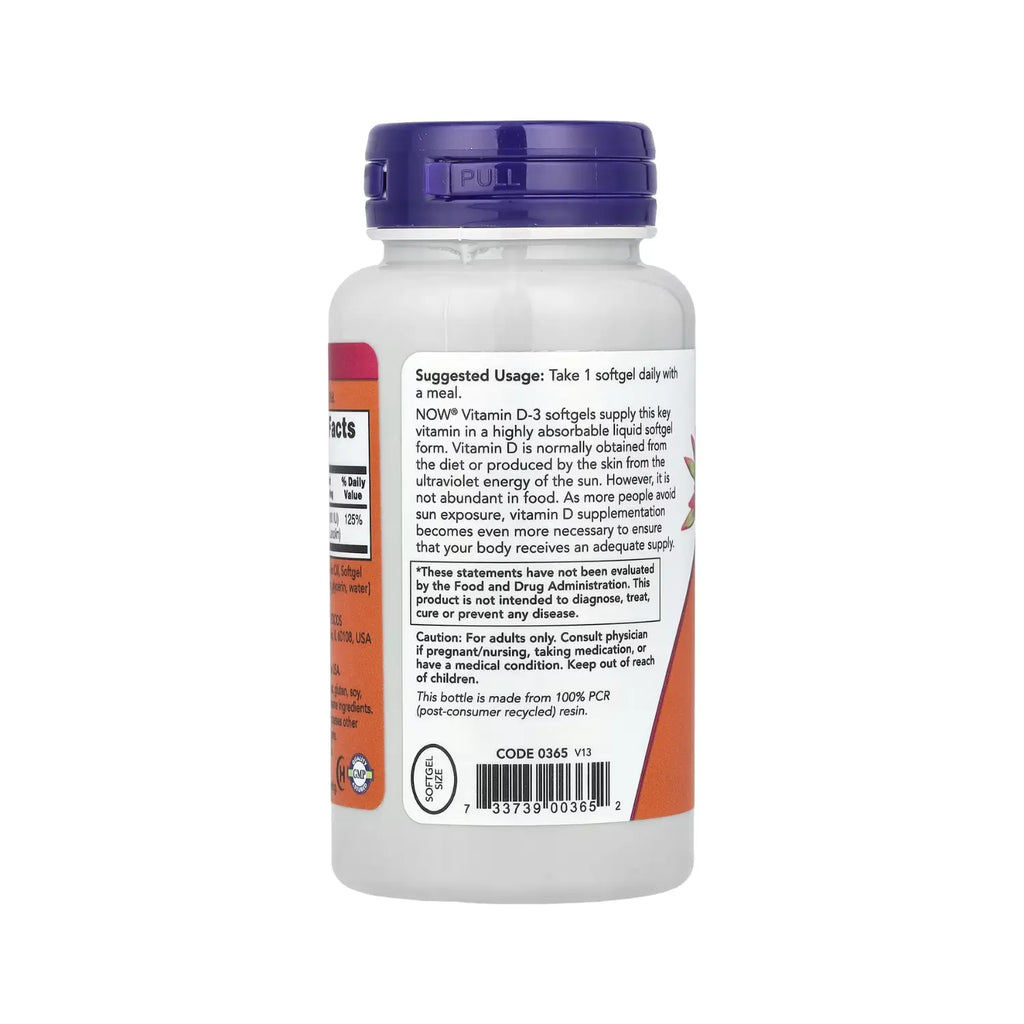 NOW FOODS VITAMINA D3 DE ALTA POTENCIA 1000 UI 180SGELS SFN