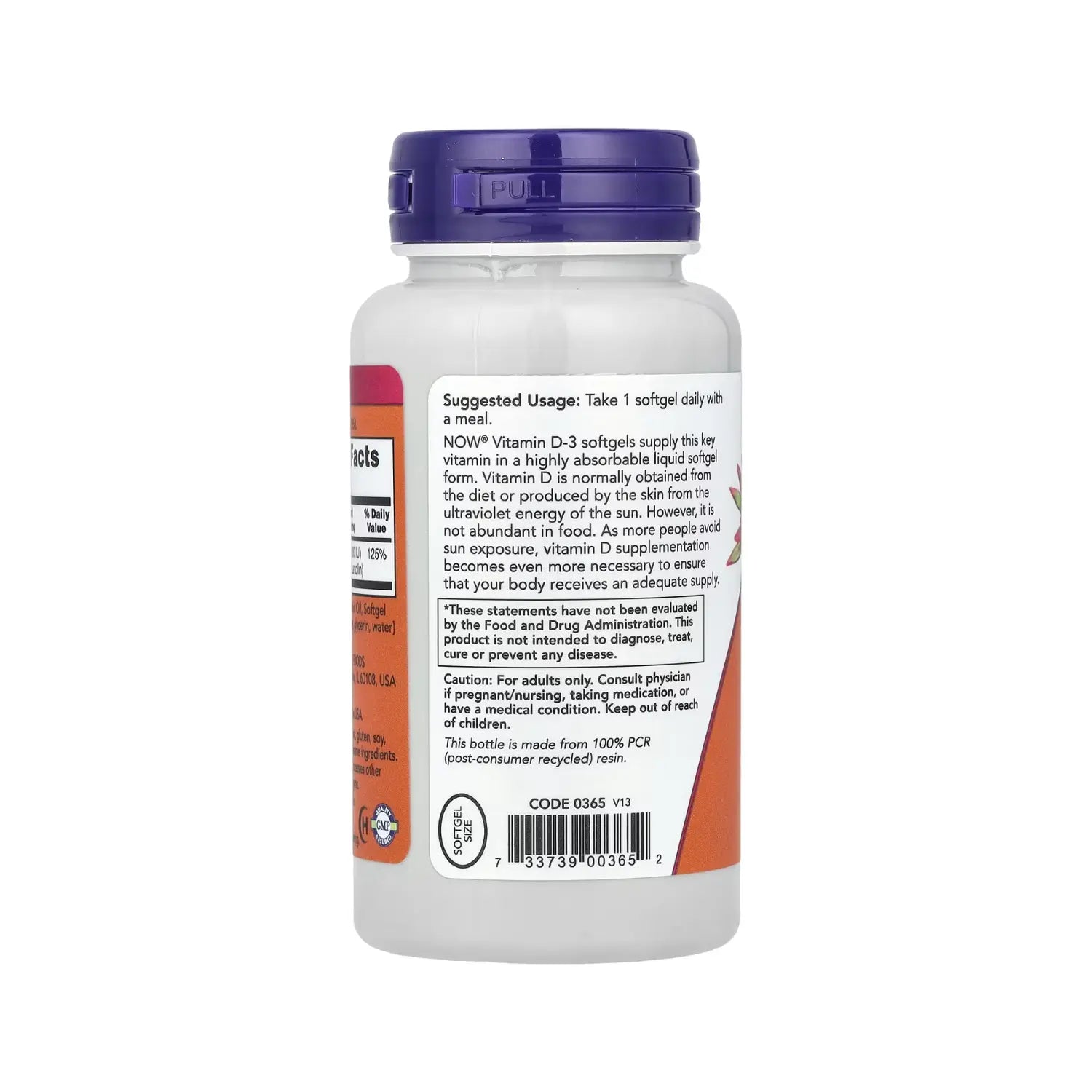 NOW FOODS VITAMINA D3 DE ALTA POTENCIA 1000 UI 180SGELS SFN