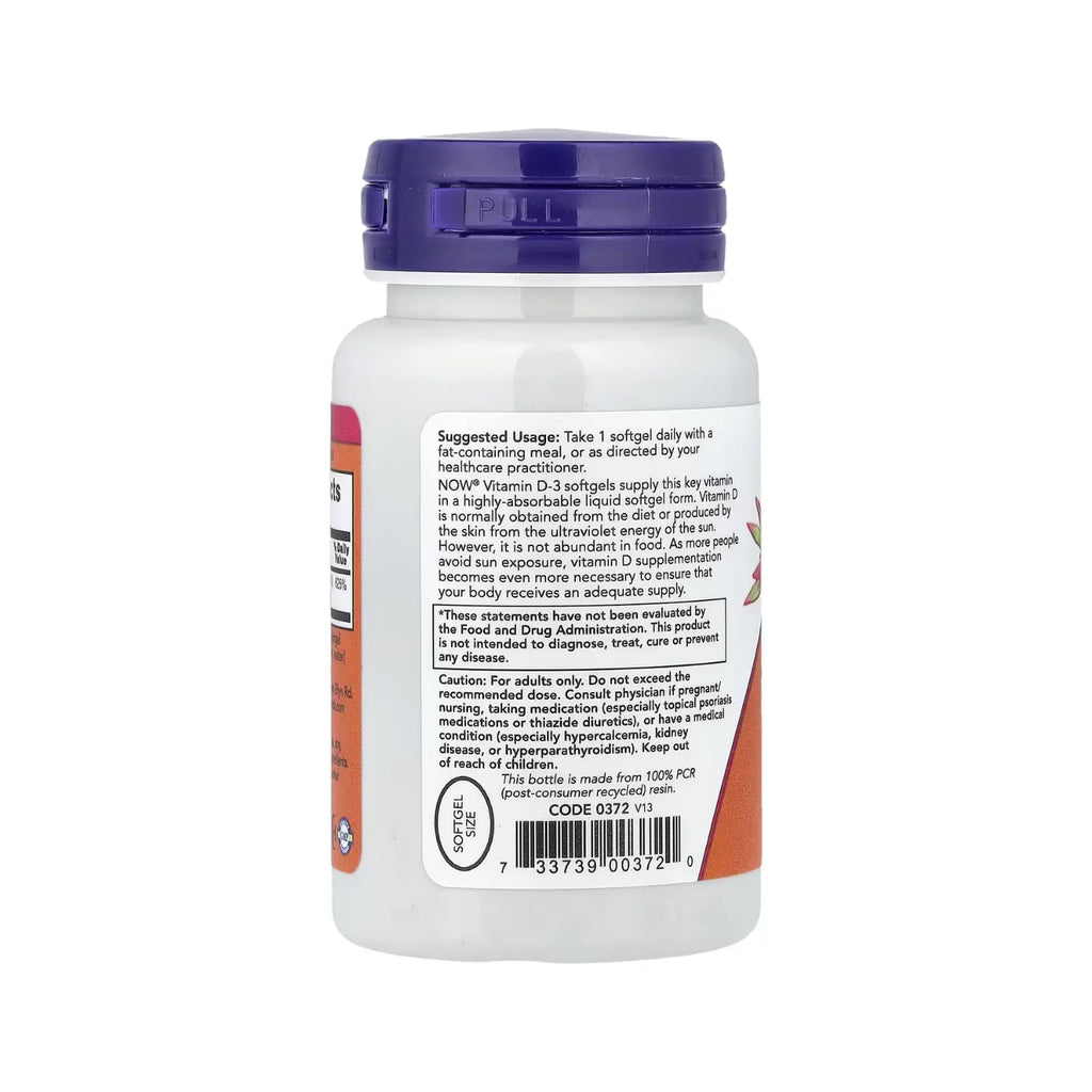 NOW FOODS VITAMINA D3 ALTA POTENCIA 120 SOFTGELS 5000 UI SFN