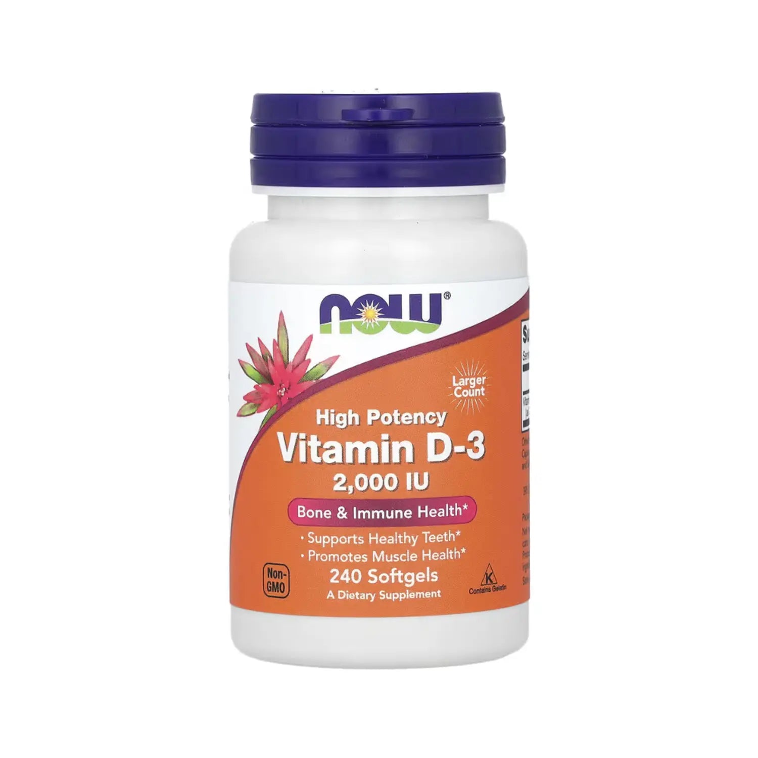 NOW FOODS VITAMINA D3 DE ALTA POTENCIA 2000 UI 240SGELS SFN