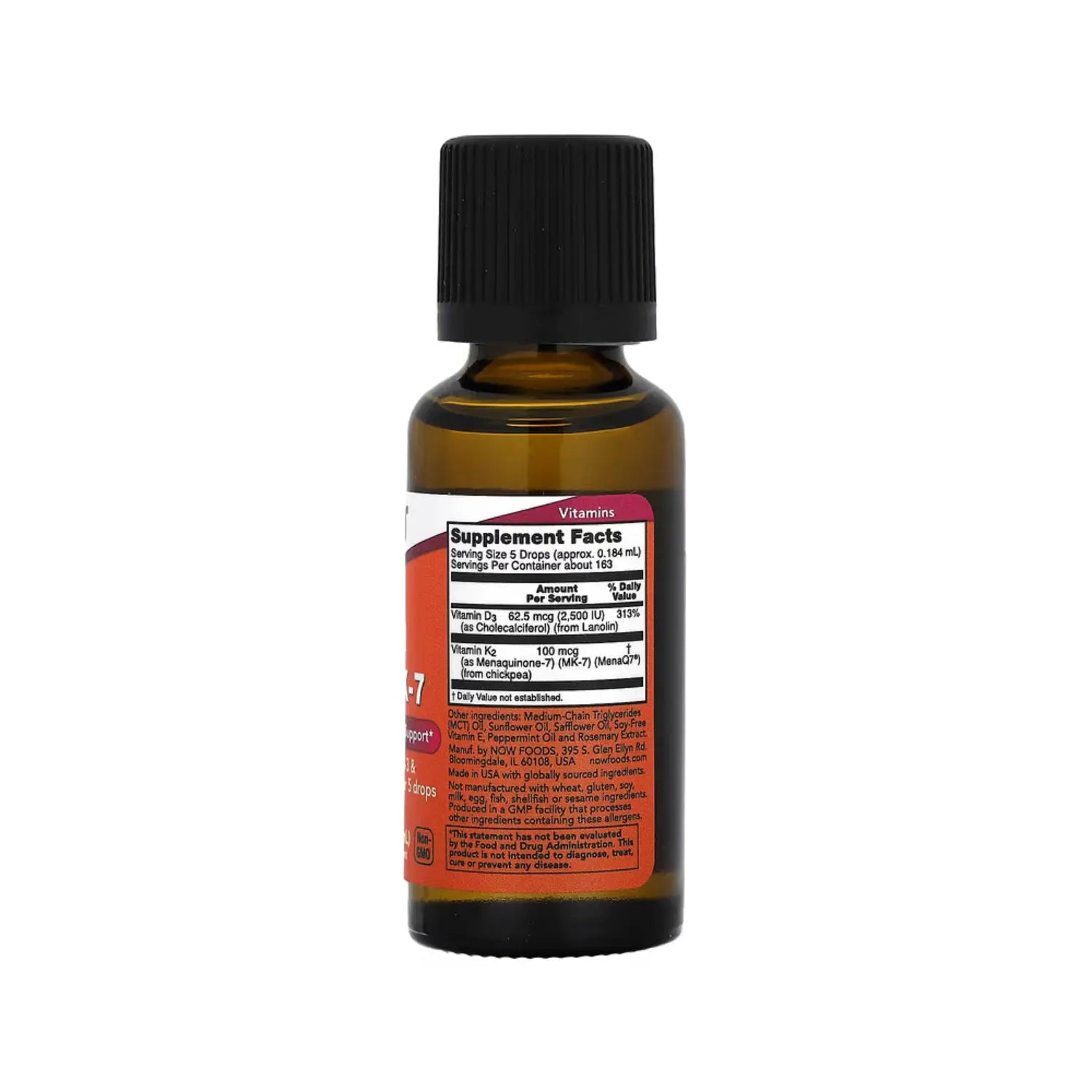 NOW FOODS LIQUID VIT D-3 & MK-7 1 FL OZ