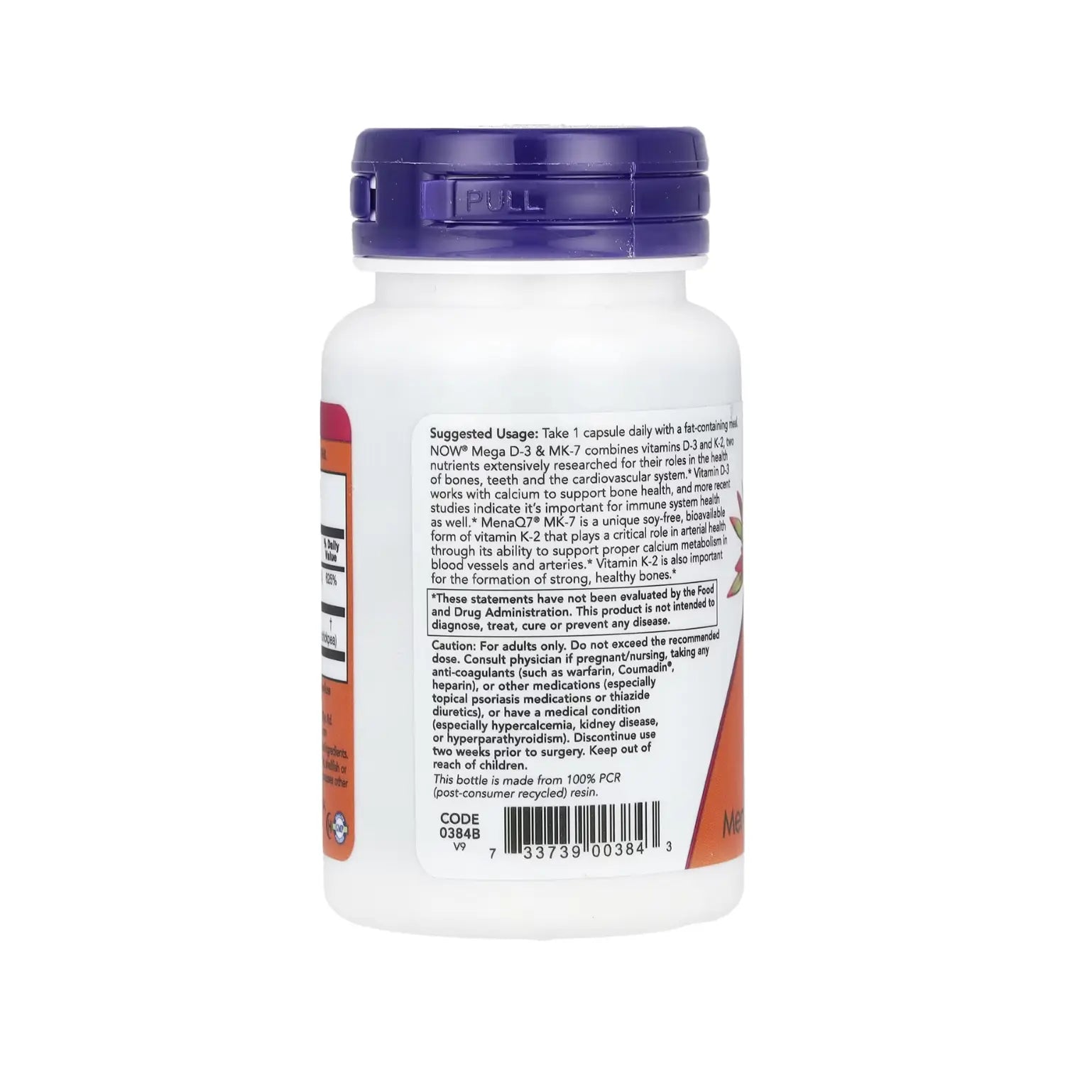 NOW FOODS MEGA D3 & MK7 60VCAPS SOPORTE OSEO Y CARDIO SFN
