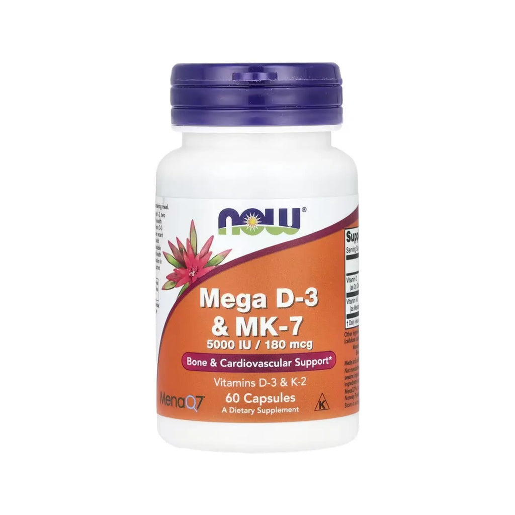 NOW FOODS MEGA D3 & MK7 60VCAPS SOPORTE OSEO Y CARDIO SFN