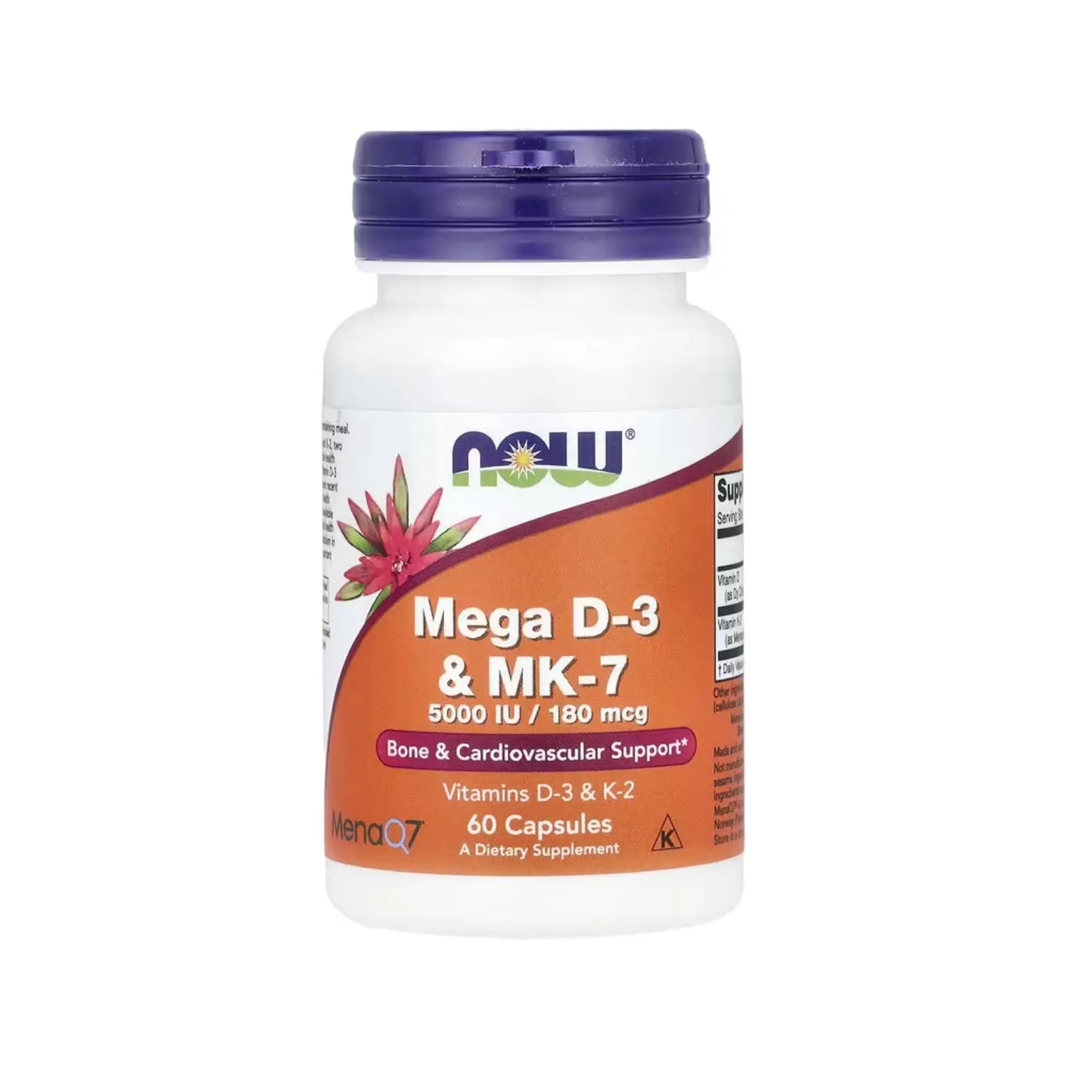 NOW FOODS MEGA D3 & MK7 60VCAPS SOPORTE OSEO Y CARDIO SFN