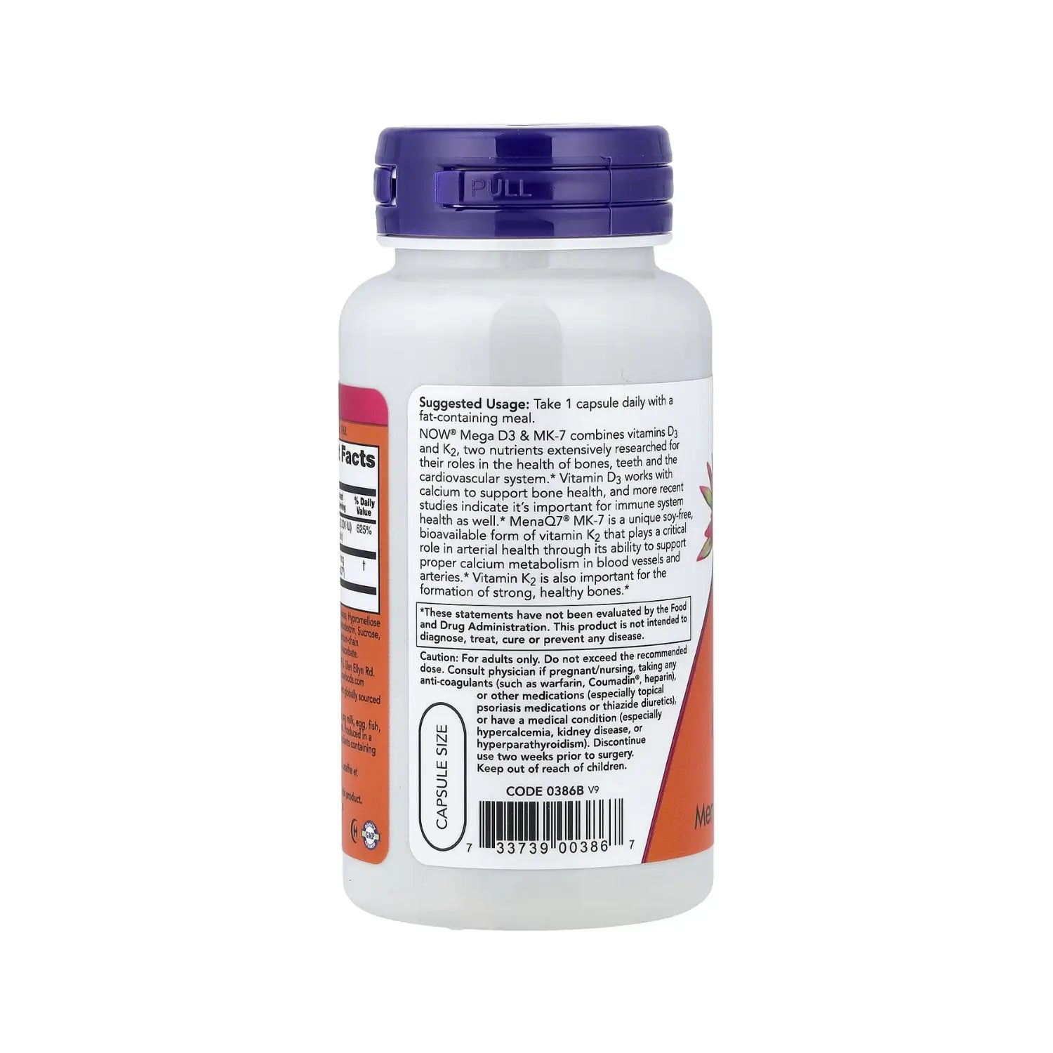 NOW Foods, Mega vitamina D3 y MK-7, 120 cápsulas sfn
