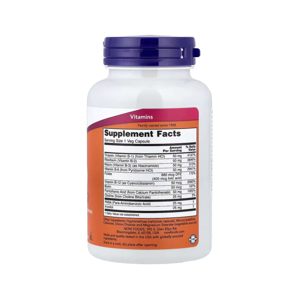 NOW FOODS VITAMINA B-50 PRODUCCIÓN ENERGÍA 100 VEGCAPS SFN