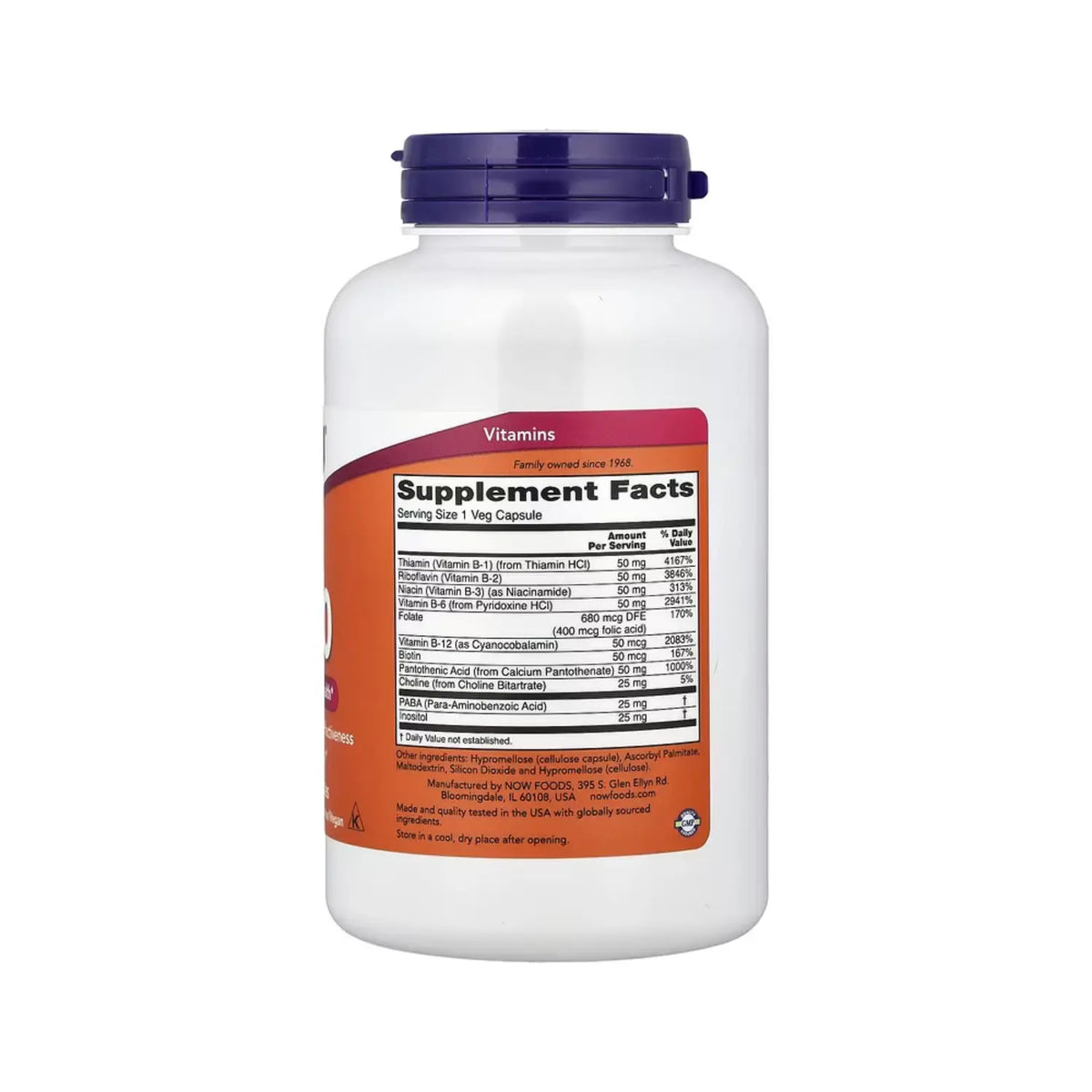 Now Foods B-50, Favorece La Producción De Energía Y La Salud Del Sistema Nervioso 250 Cápsulas Vegetales