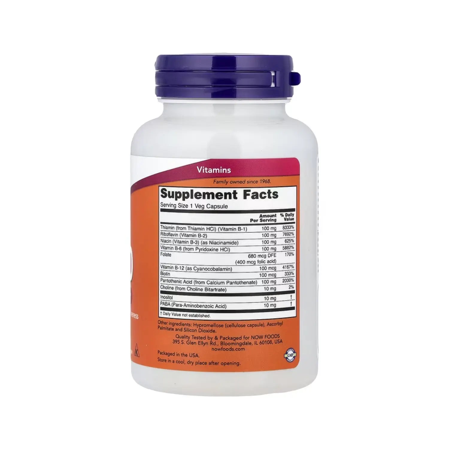 NOW FOODS VITAMINA B-100, 100 VCAPS SFN