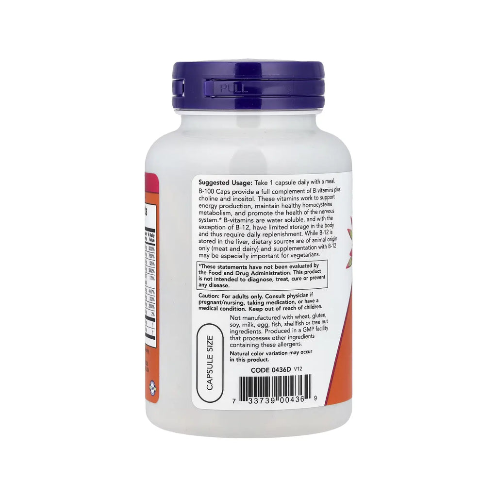 NOW FOODS VITAMINA B-100, 100 VCAPS SFN