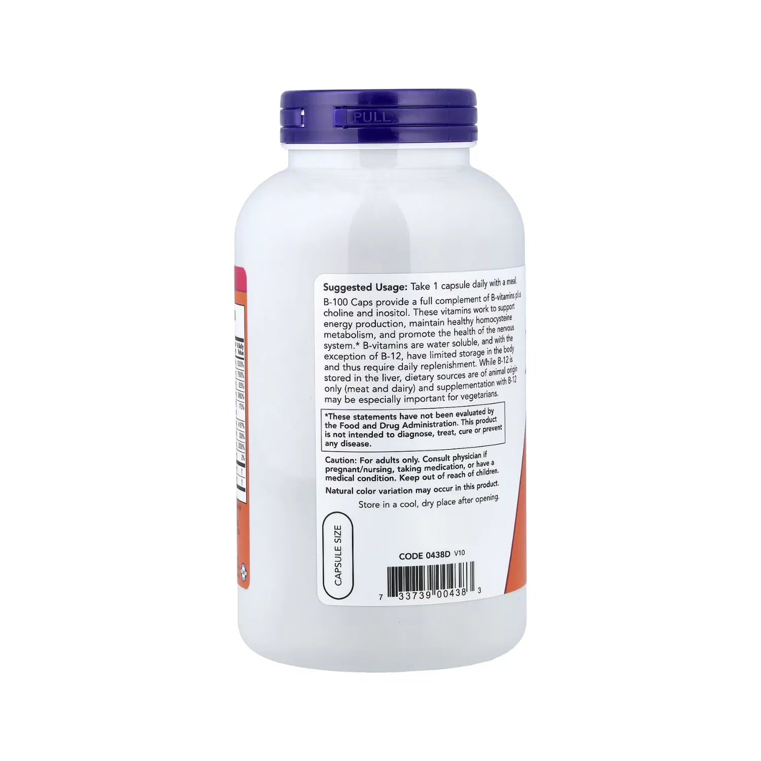 NOW FOODS VITAMINA B-100, 250 VCAPS SFN