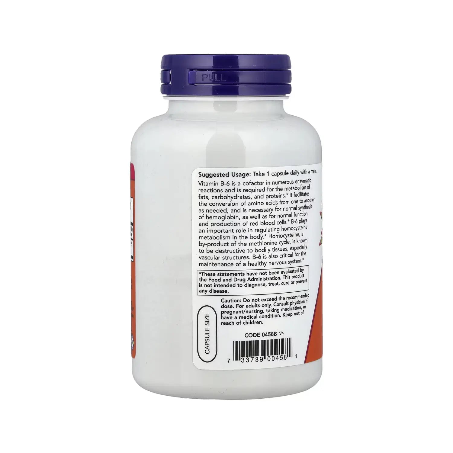 NOW Foods, Vitamina B6, 100 mg, 250 cápsulas vegetales sfn