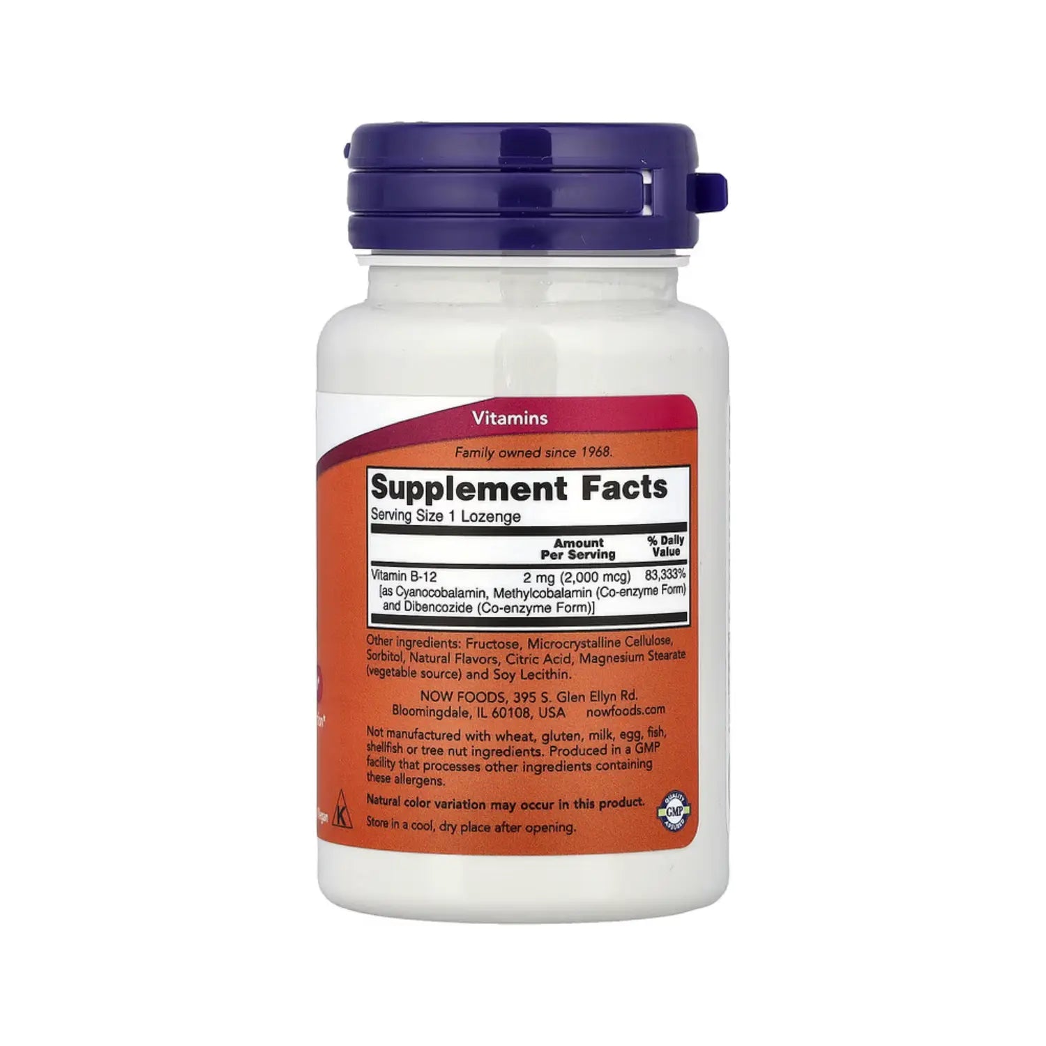 NOW FOODS B-12 2000 MCG PRODUCCIÓN DE ENERGÍA 100 LOZ SFN