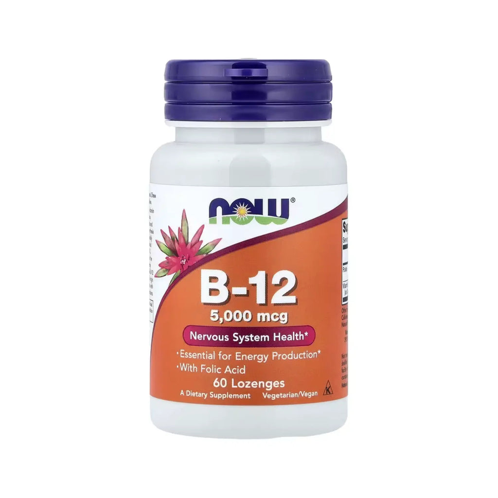 NOW FOODS VITAMINA B12 5000MCG CON ACIDO FOLICO 60LOZ SFN