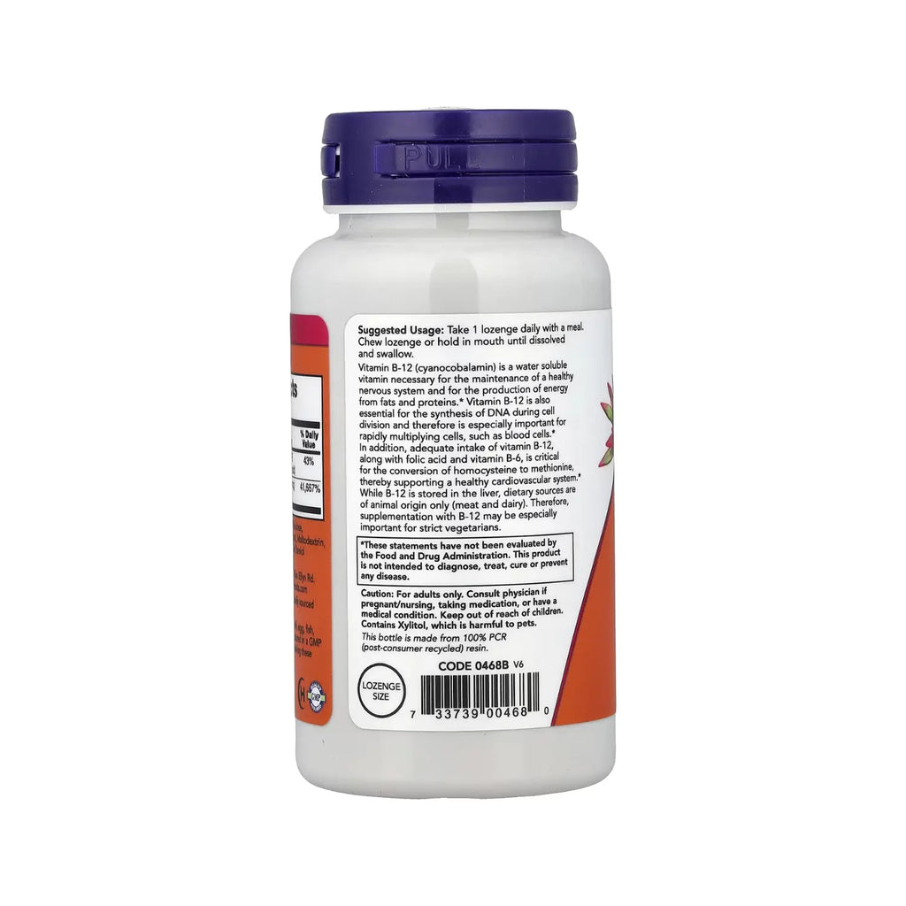 NOW Foods, Vitamina B12, 1000 mcg, 250 pastillas sfn