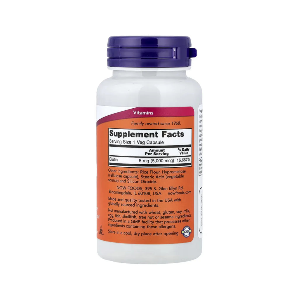 NOW FOODS BIOTINA 60 VEGCAPS 5000MCG SFN