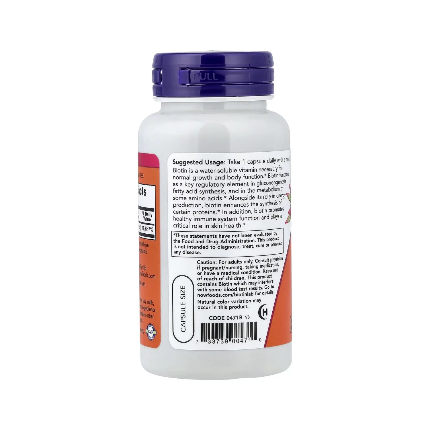 NOW FOODS BIOTINA 60 VEGCAPS 5000MCG SFN