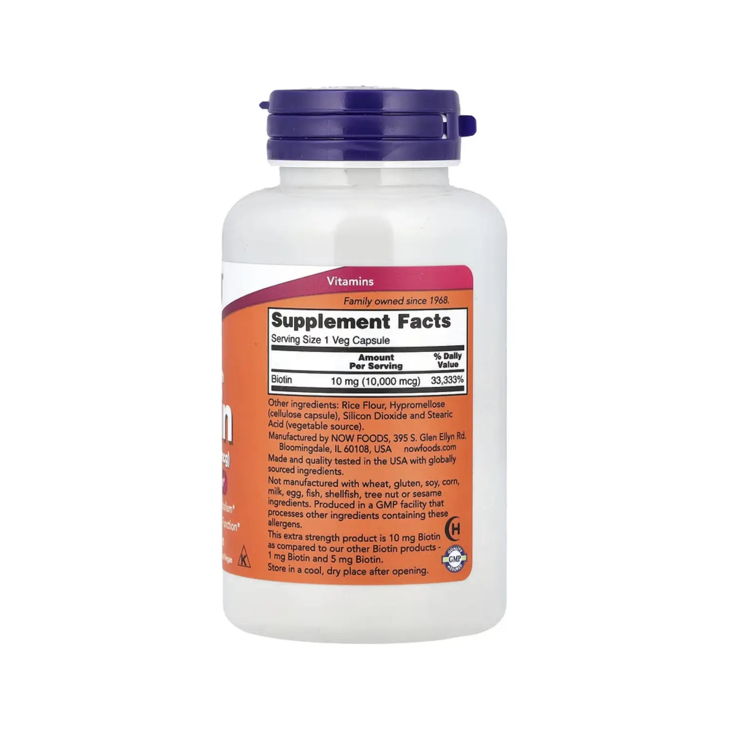 NOW FOODS BIOTINA EXTRA FUERTE 10MG 120VEGCAPS SFN