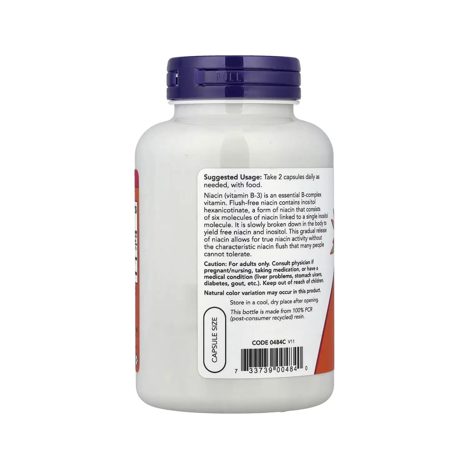 NOW Foods, Niacina antienrojecimiento, 250 mg, 180 cápsulas vegetales sfn