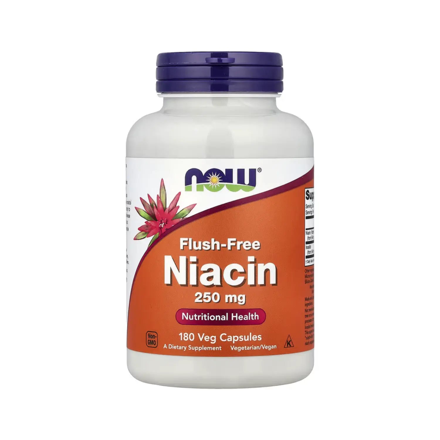 NOW Foods, Niacina antienrojecimiento, 250 mg, 180 cápsulas vegetales sfn