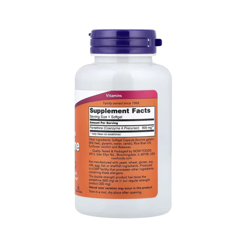 NOW FOODS PANTETINA 600MG 60 SOFTCAPS SFN