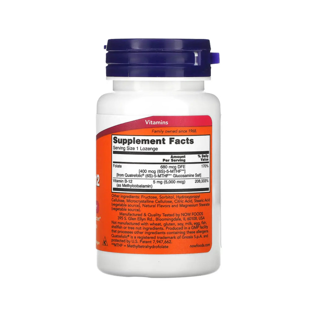 NOW FOODS METIL B-12 5000MCG 60LOZ SISTEMA NERVIOSO SFN