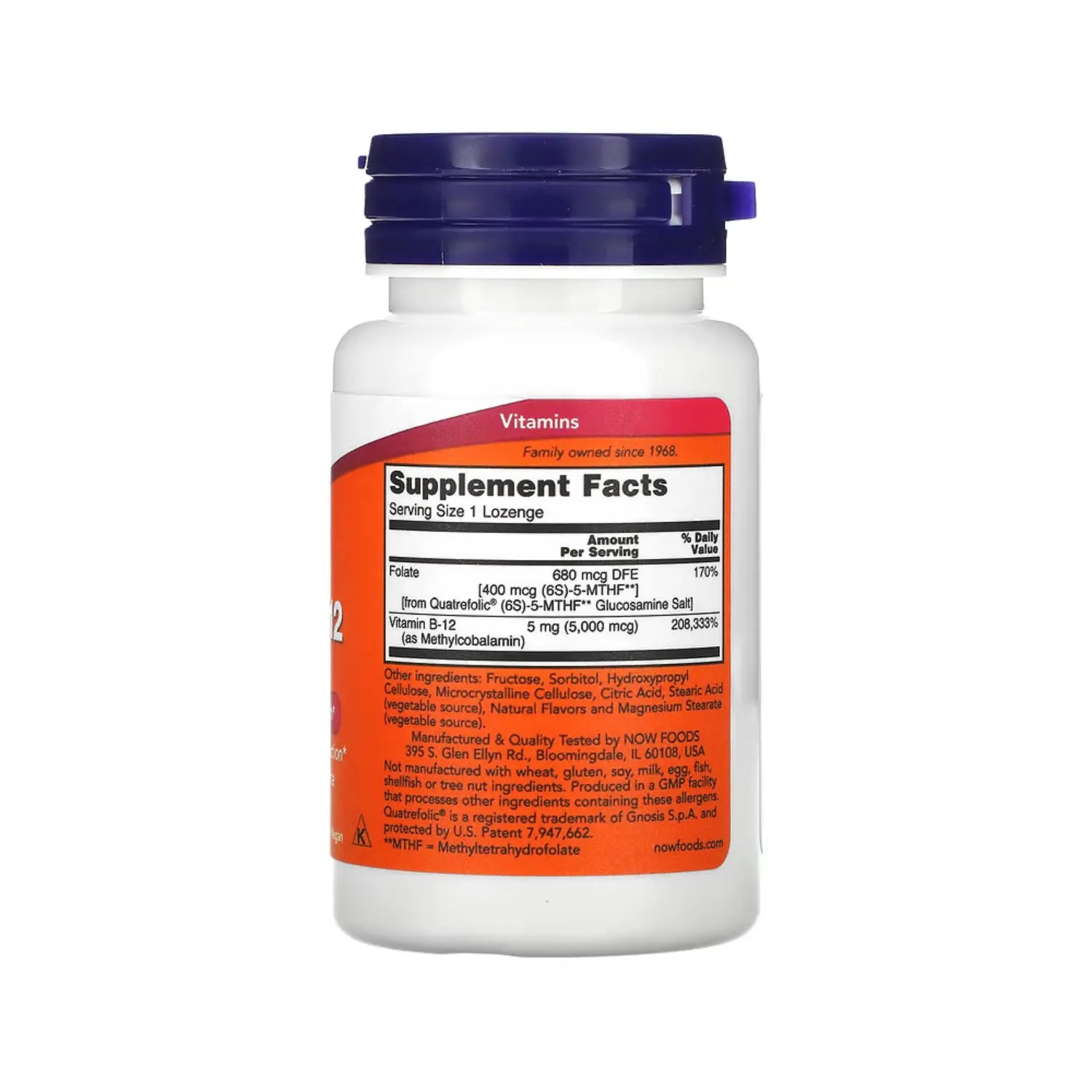 NOW FOODS METIL B-12 5000MCG 60LOZ SISTEMA NERVIOSO SFN