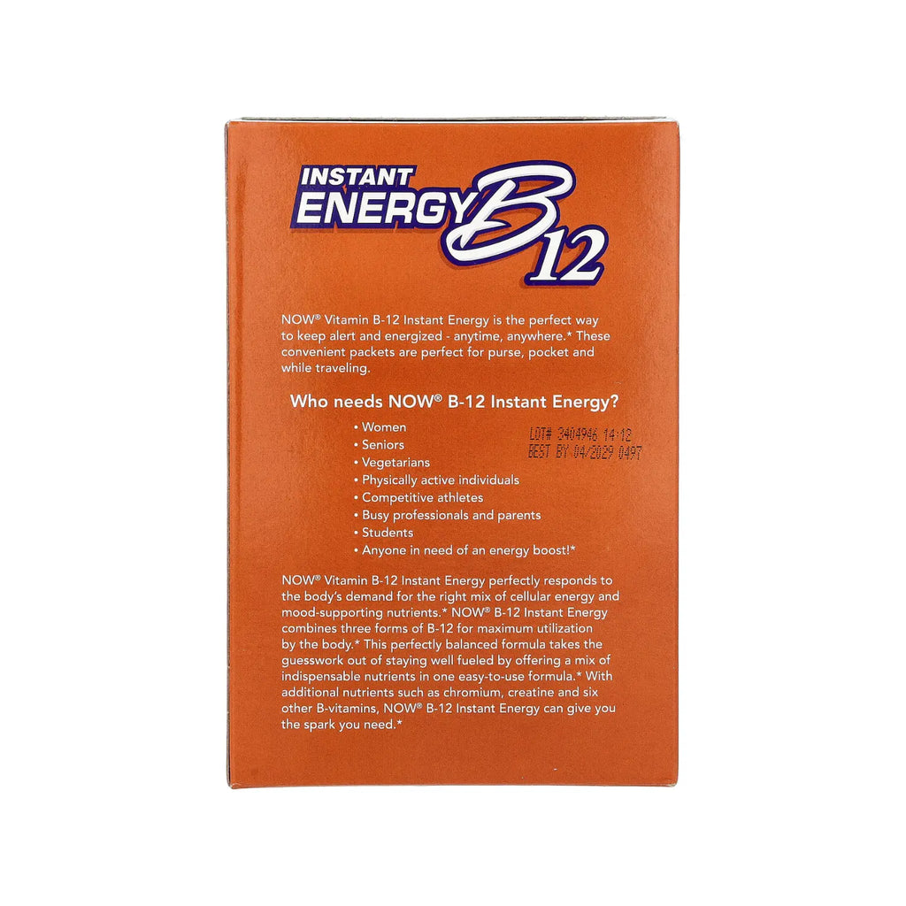 NOW Foods, Instant Energy B12, 2000 mcg, 75 sobres sfn