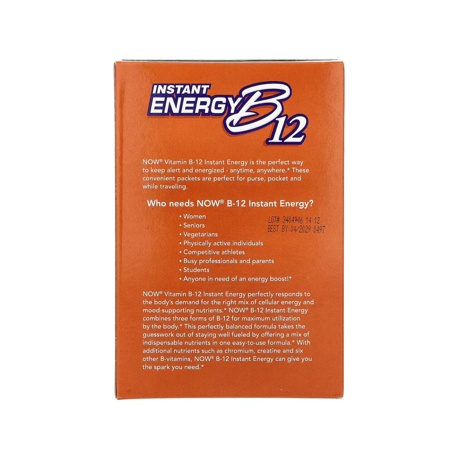 NOW Foods, Instant Energy B12, 2000 mcg, 75 sobres sfn