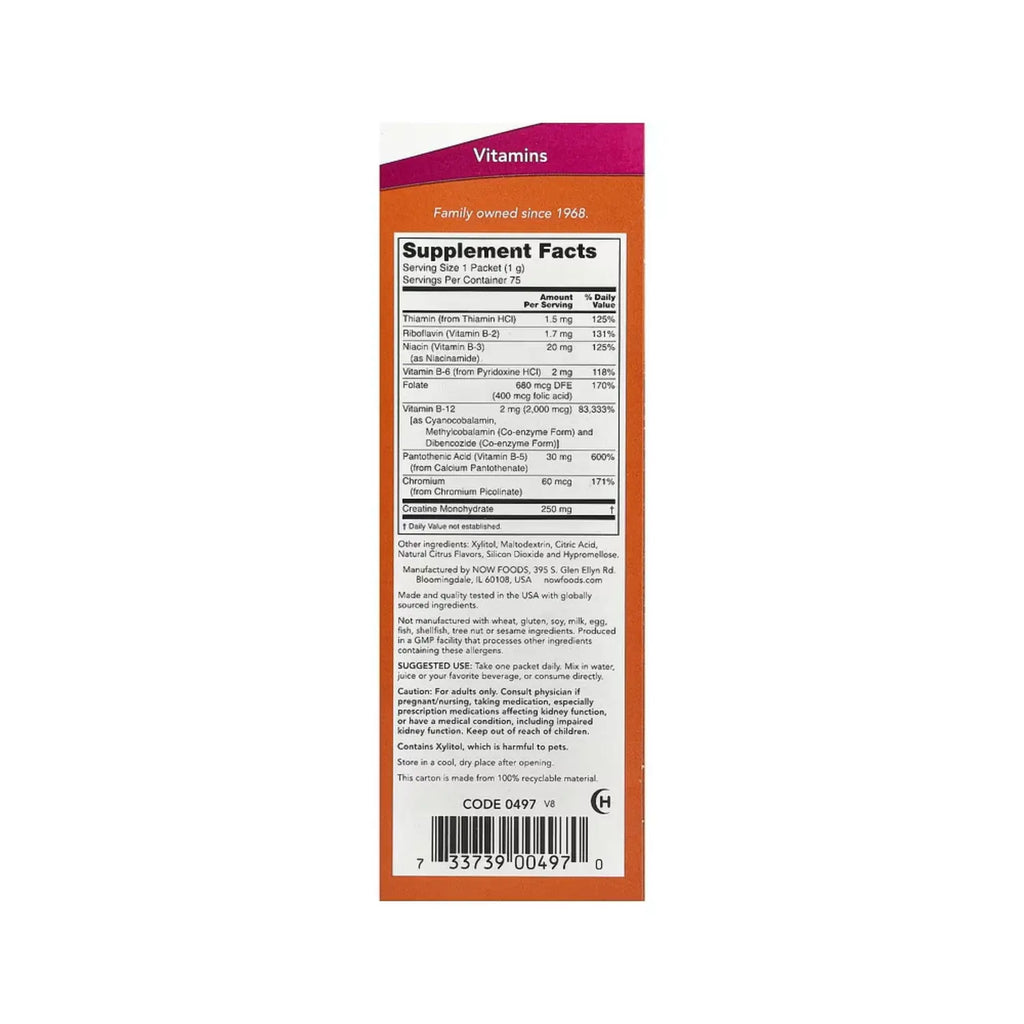 NOW Foods, Instant Energy B12, 2000 mcg, 75 sobres sfn
