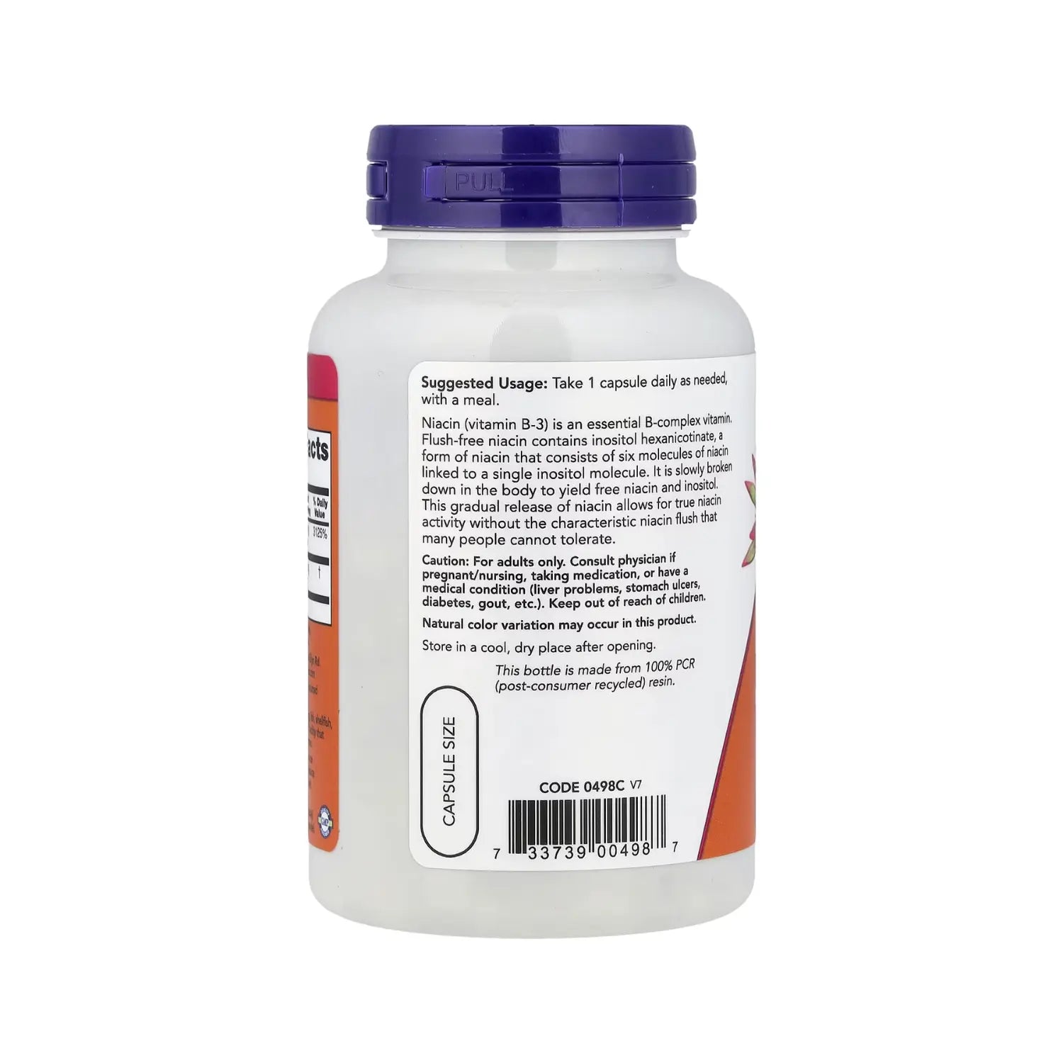 NOW Foods, Niacina sin enjuague, Doble concentración, 500 mg, 90 vegcaps sfn