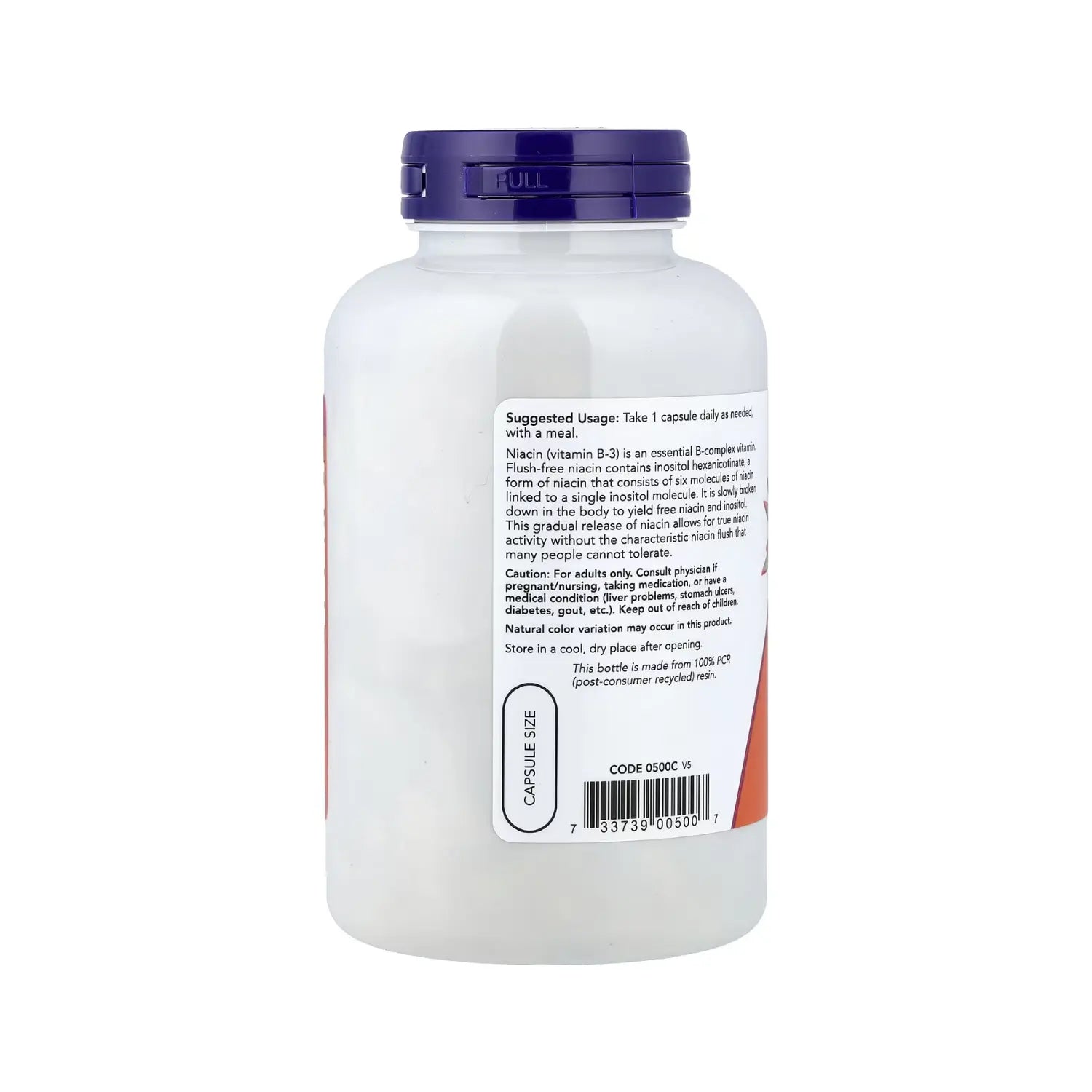 NOW Foods, Niacina, Doble concentración, 500 mg, 180 cápsulas vegetales sfn
