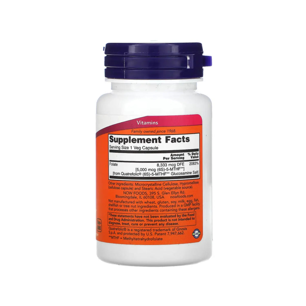NOW FOODS FOLATO DE METLLO VIT B 50 CAPS 5000 MCG SFN