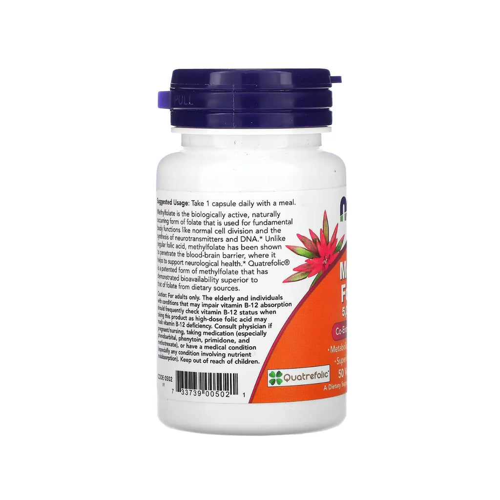 NOW FOODS FOLATO DE METLLO VIT B 50 CAPS 5000 MCG SFN