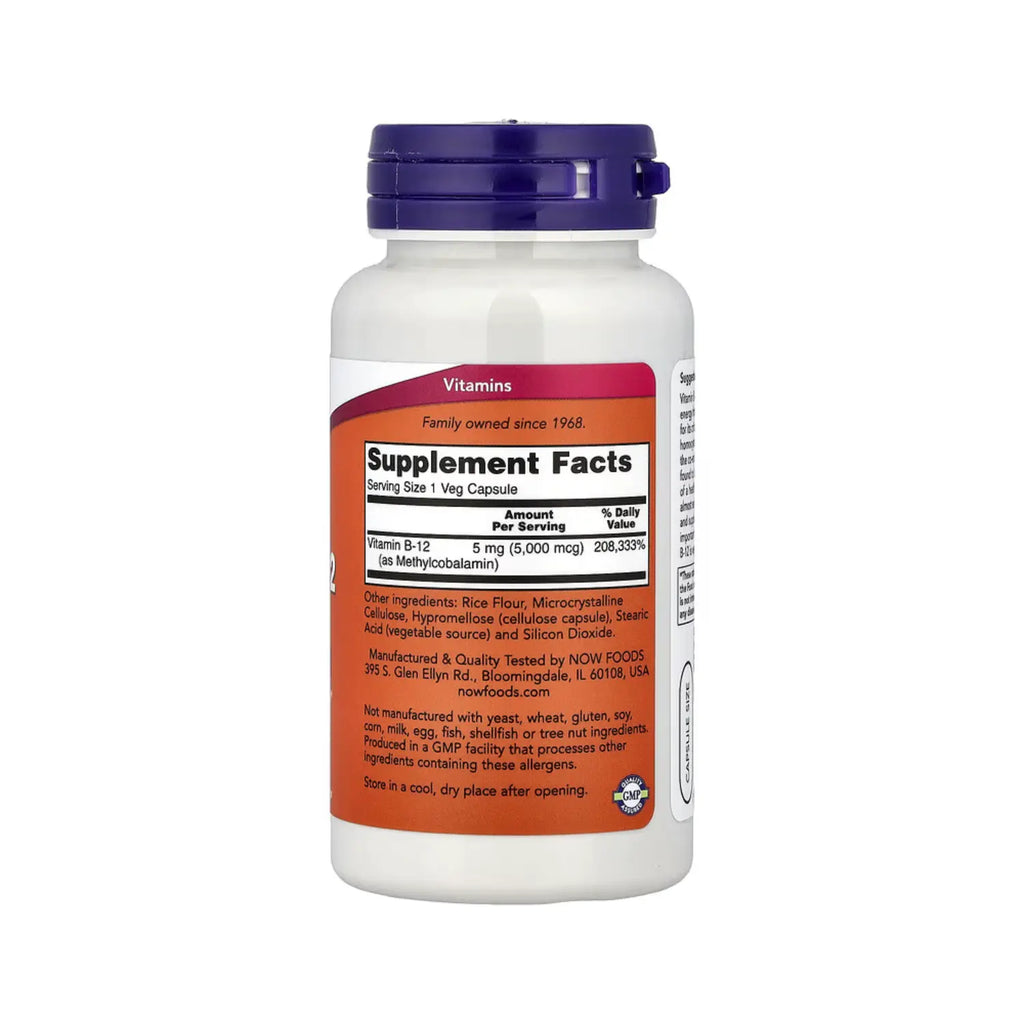 NOW Foods, Metil B12, 5000 mcg, 90 cápsulas vegetales sfn